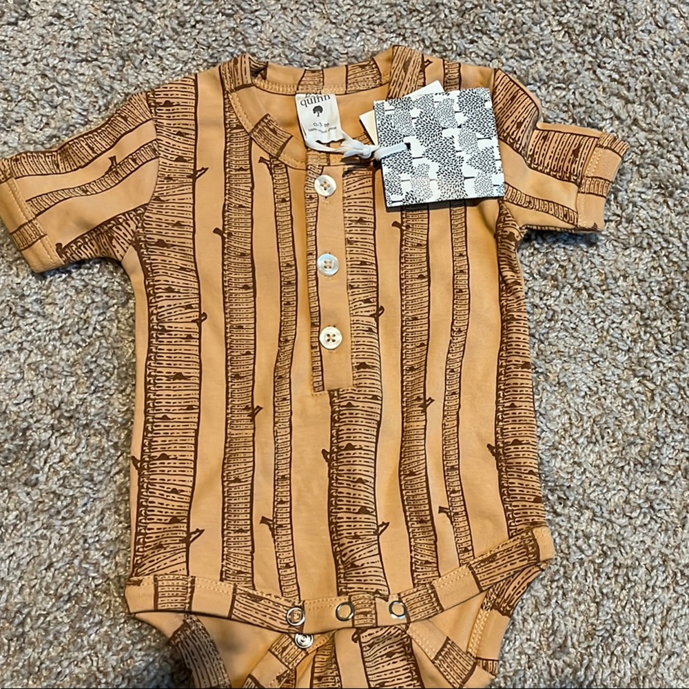 Striped Brown Baby Onesie